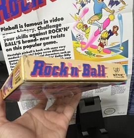 Rock n Ball Pinball Nintendo NES Game 1989 Complete CIB Manual Poster Tested!