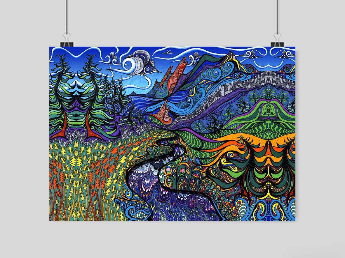 TRIPPY PSYCHEDELIC POSTER WEIRD STRANGE WALL ART PRINT A3 A4 SIZE | eBay UK