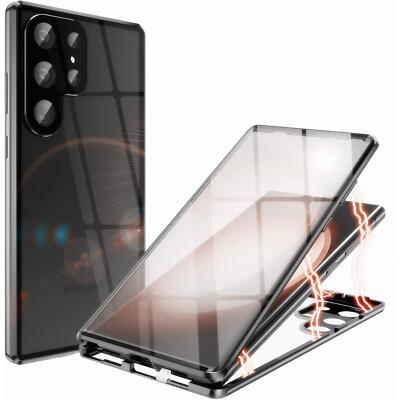 360° Schutz Hülle für Samsung Galaxy S23 Ultra Magnet Echt Glas Case Handyhülle