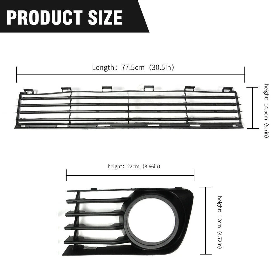 Juego de cubierta de parachoques inferior delantero y bisel antiniebla para Toyota Prius 2004-2009 Foto 2 de 4