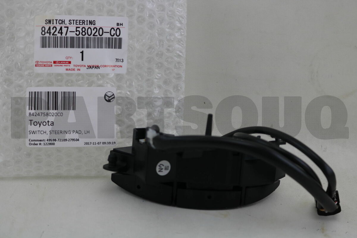 8424758020C0 Genuine Toyota SWITCH, STEERING PAD, LH 84247-58020 