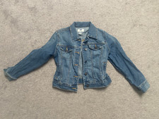 GAP Girls Jean Jacket Denim size M - 8 Long Sleeve Blue Wash Stretchy
