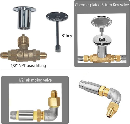 12inch Propane Gas Fire Pit Valve Control System Hose Assembly Low pressure Kits - Picture 3 of 12