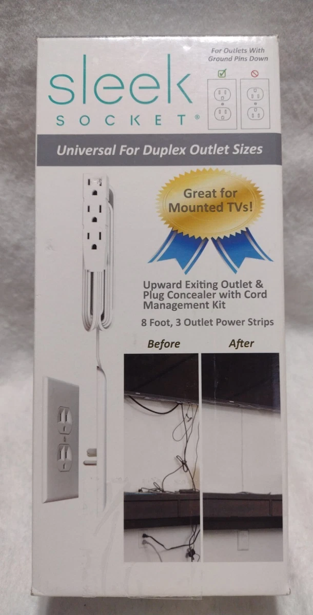 Sleek Socket 8 ft. Ultra Thin Upward Exiting Electrical Outlet