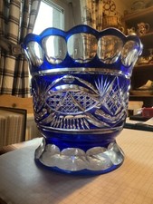 Antiker Kristall Aufsatz Schale Obstschale Handgeschliffen Antikglas