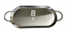 Mexican Style Comal Plano Griddle Acero Flat Grill Stainless Steel Oval Cuadr...