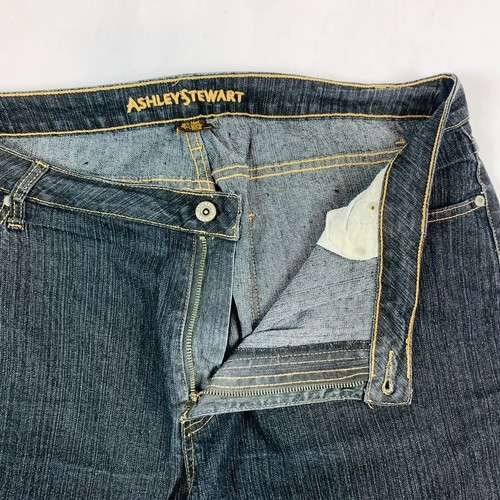 Ashley Stewart Straight Leg Womens Jeans 18 Black Stretch Dark Wash - Picture 3 of 9