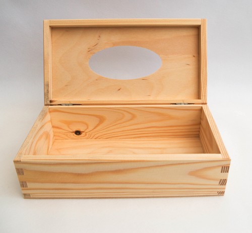 Square / Rectangular Plain Wooden Tissue Box Cover Wood Holder for Decoupage - Picture 6 of 20