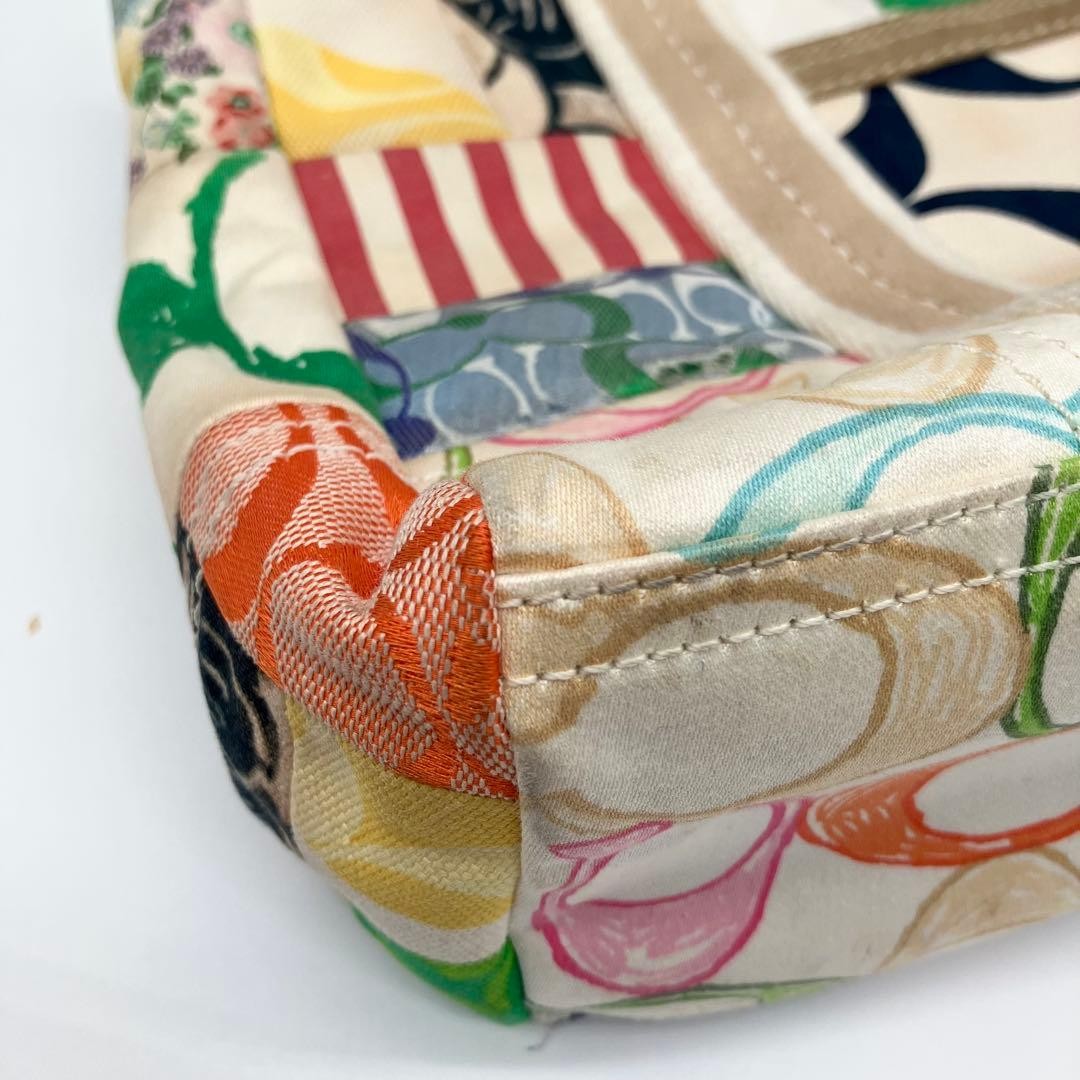 COACH Canvas Leather Patchwork Handbag Multicolor… - image 11