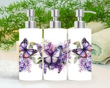 Butterfly Soap Dispenser Lilac Stainless Steel 18oz Minimalist Design