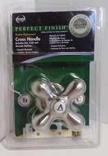 Danco Brushed Nickle Decorative Cross Handle Fits any Faucet Hot Cold Diverter