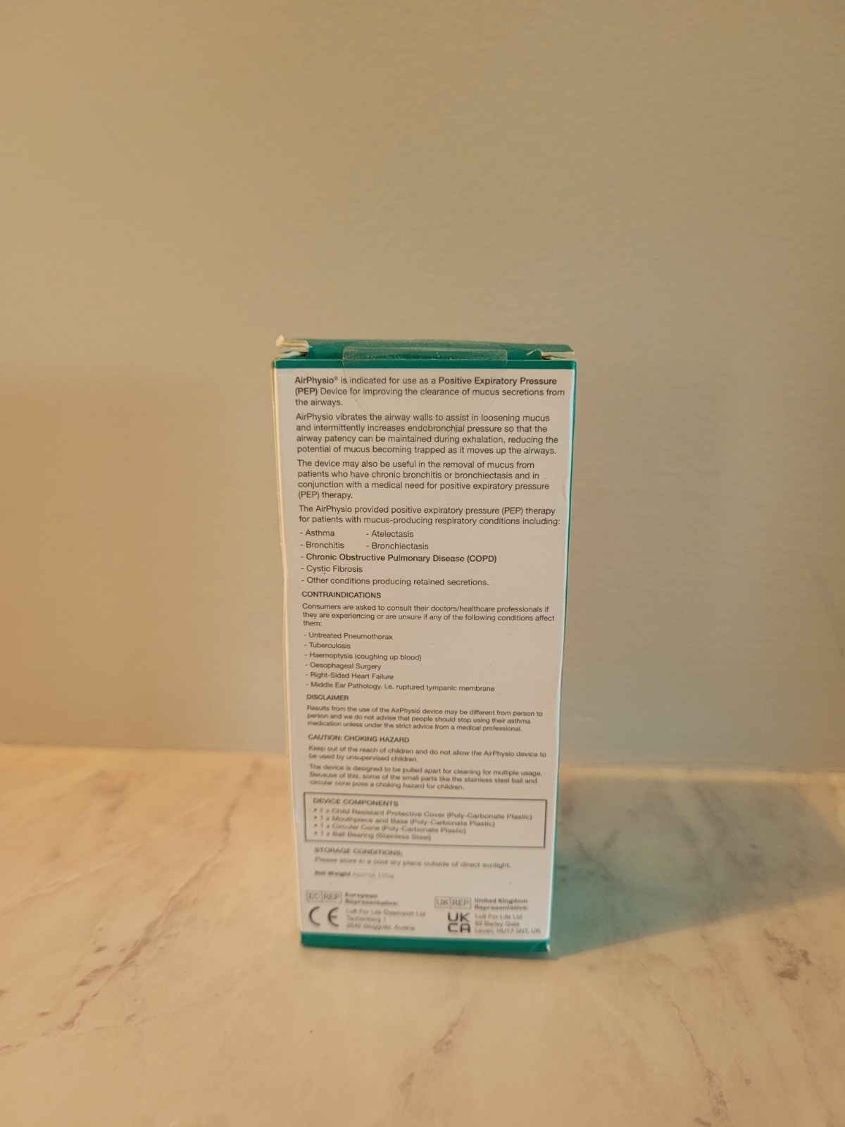 Air Physio Mucus Clearance Device Airway Physiotherapy Natural Breathing NEW