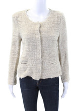 IRO Womens Woven Knit Button Down Shena Cardi...