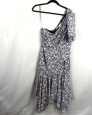 ASTR The Label Dress Womens L Santorini Dark Floral One Shoulder Midi Feminine