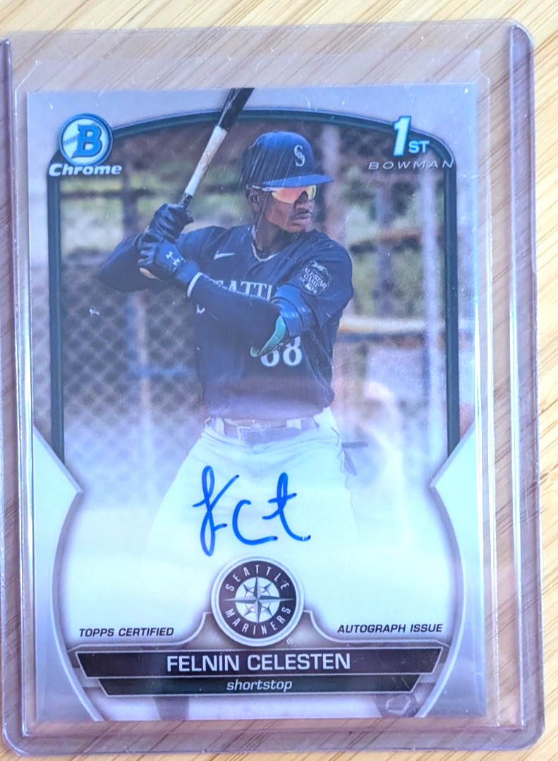2023 Topps Bowman Chrome FELNIN CELESTEN Seattle Mariners Autograph Card #CPA-FC