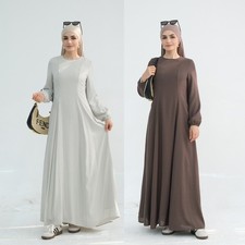 Modest Abaya Women Muslim Long Robes Turkey Kaftan Soild Color Caftan Ramadan