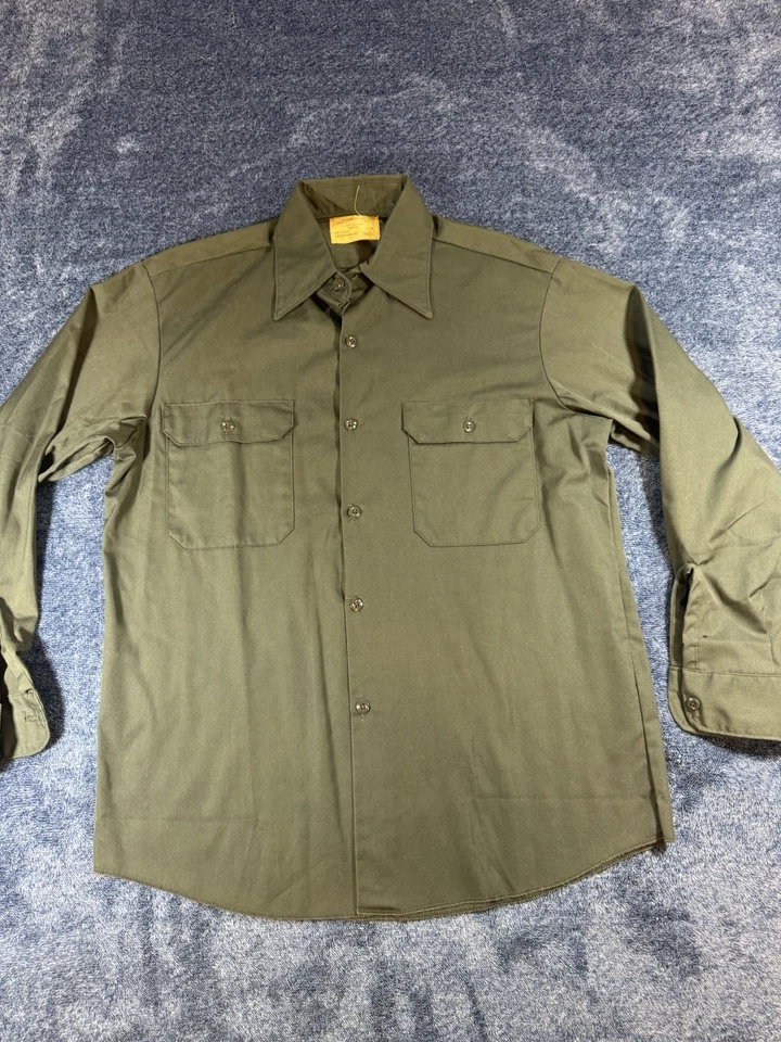 Vintage Sears Shirt Men’s Medium Work Wear Button Down Green - Image 3 of 4