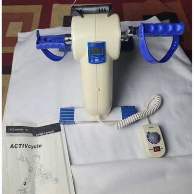 Exerpeutic ACTIVcycle Motorized Mini Exercise Bike 7101 White Blue Excellent