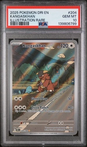 2025 POKEMON DRI EN-DESTINED RIVALS ILLUSTRATION RARE #204 KANGASKHAN PSA 10