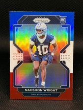 2021 Panini Prizm Nahshon Wright Red White Blue Prizm Rookie RC #438 Cowboys