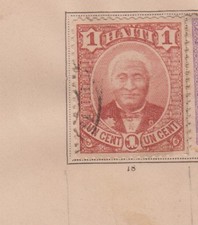 BEAU TIMBRE ANCIEN REPUBLIQUE HAITI 1887 SALOMON 1c rouge oblitéré