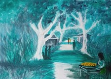 Original African Painting Signed - Albert Ohams OOAK