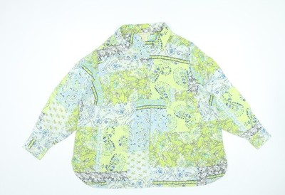 Cynthia Rowley Damen Plus 2XL Blumen Paisley Tunika Bluse Mehrfarbig