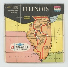 ILLINOIS Land of Lincoln 1960's Sawyer's View-Master Packet A-550
