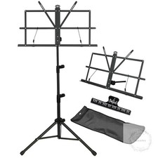 Sheet Music Stand with Clamp and Carrying Bag 2 in 1 Dual-Use Desktop Book Stand