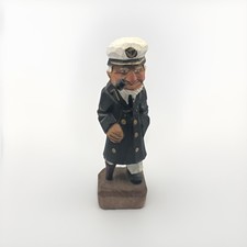Carved Wood Peg Leg Captain Coastal Decor Figure 7 Inch