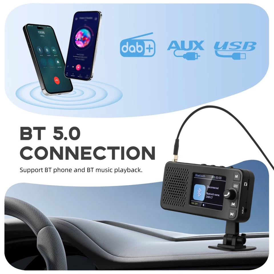 Digitalradio Adapter DAB+ DAB+ Antenne USB bluetooth Adapter Receiver Universal - Bild 2 von 4