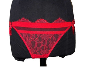 La Perla New Red Lace Lingerie Set 36 C Bra Thong size medium Made in Italy