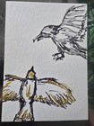 ACEO original birds at flight 2.5 x3.5 — photo 2