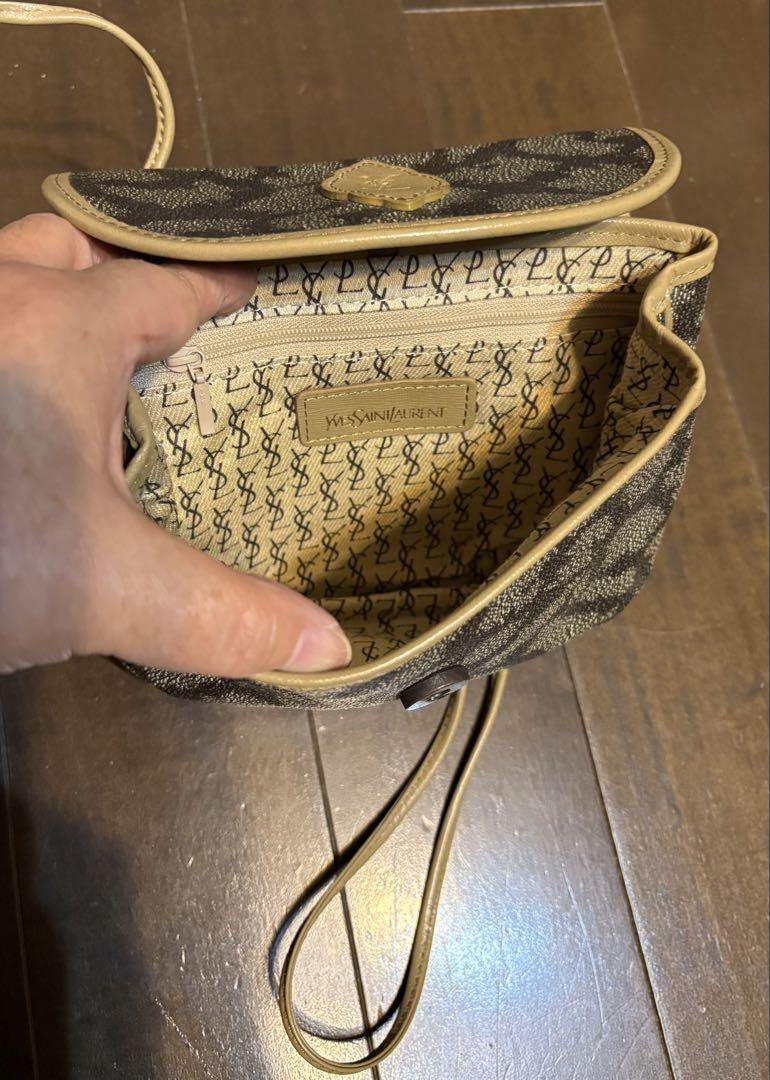 Borsa a tracolla Yves Saint Laurent YSL vintage fantasia all over marrone