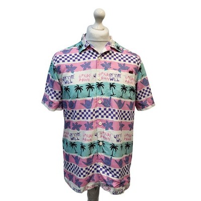 Vans Stranger Things Hemd Rosa Lila Kurzarm UK Herren S