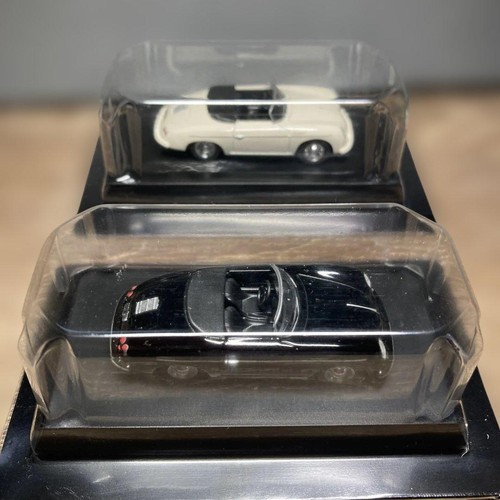 Kyosho 1/64 Porsche 356A Speedster Black White 2 Units - Picture 2 of 7