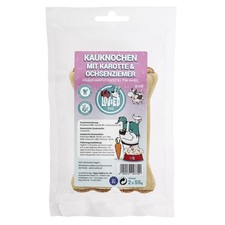Lov&Ed Kauknochen mit Karotte & Ochsenziemer, 2x 55 g Hund Knochen Leckerli 