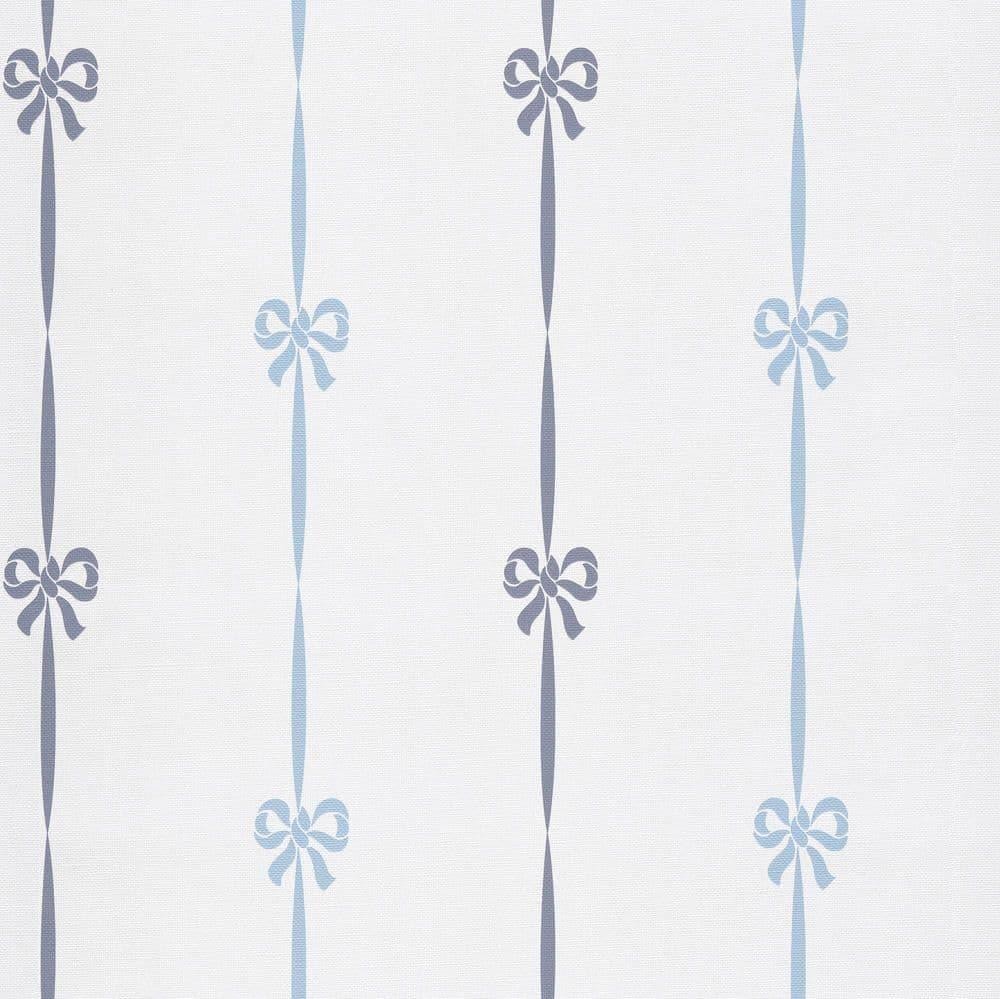 Jack N' Rose Blue White Bow Print Glitter Effect Paste The Wall Vinyl Wallpaper