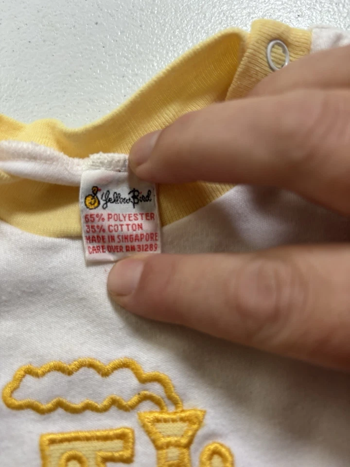 Mameluco de bebé vintage, traje de sol para bebé, traje unisex neutro de género 6 meses Foto 4 de 4