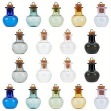 1box 18pcs 9 colors Mini Potion Bottle Multi color Cork Stoppers Glass Bottles