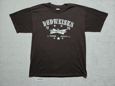 Budweiser Beer 1876 T-Shirt ~ Men s Large ~ Dark Brown ~ Gildan