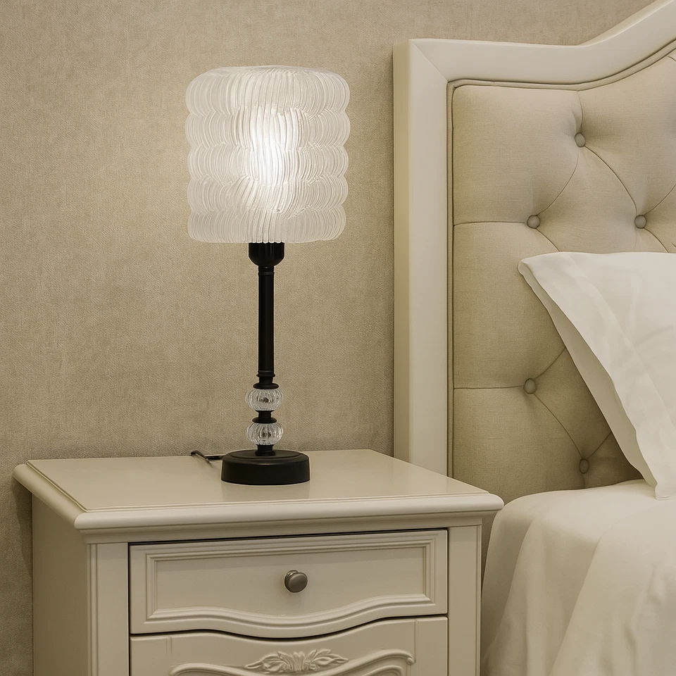 Lámpara de mesa ecológica impresa en 3D hecha a mano pantalla de almidón de maíz decorativa luz moderna 17"" Foto 2 de 4