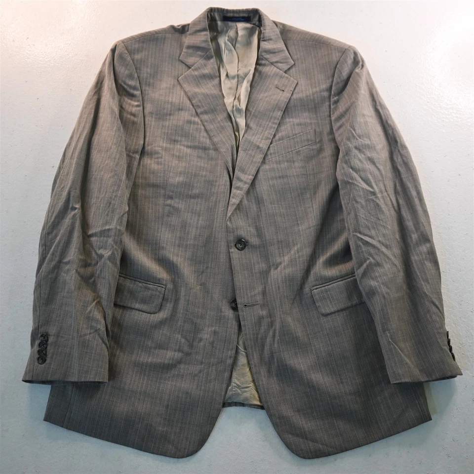 Joseph Abboud 44L 36x36 Marrón Rayas 100% Lana Hecho en EE. UU. Hombres Chaqueta Pantalones Traje Foto 2 de 4