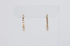 14k Tri-Tone Gold Ribbed Huggie Earrings 0.78g.