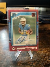 2024 Donruss Clearly Brenden Rice Rated Rookie Red Auto #99 Chargers /149