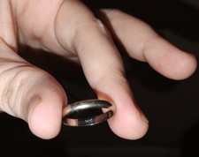 14k White Gold Plain Wedding Band Ring 2mm Wide Size 6 Dome Stackable 2g