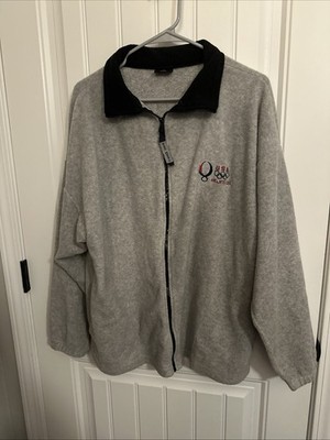 Beijing Olympics Sweater Mens XL Full Zip Fleece Sweater Gray Sweatshirt 2008