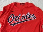 NWOT Nike jersey, Baltimore Orioles, MLB logo, men's S, M, L, XL, orange, poly.