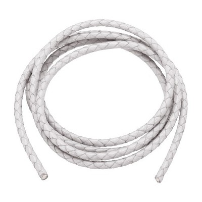 4mm rundes geflochtenes Lederband zum Basteln und Schmuckmachen,weiß (1,1 Yards)