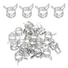 20 Pcs Spring Band Hose Clamps for 7.6-8.3mm OD 0.3" 7mm ID Silver